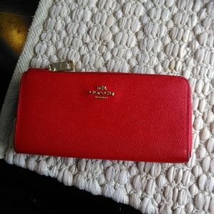 Coach orange zip wallet